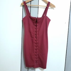 NwT Lace up Bodycon dress Large